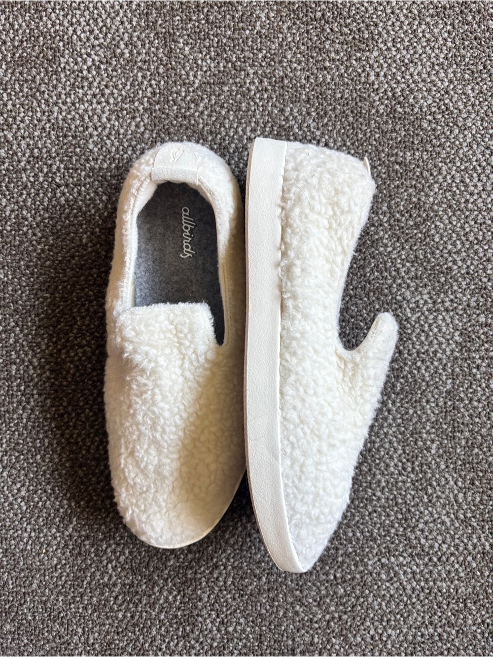 allbirds Women’s Cream Sherpa Wool Slip-On Shoes - Picture 3 of 7